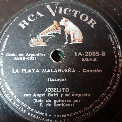 Pasta Joselito Orquesta Angel Gatti Rca Victor C189