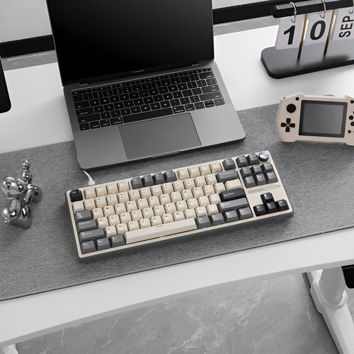 Teclado Mecánico Rk R87pro Half Grey 80% Español Royal Kludge RGB