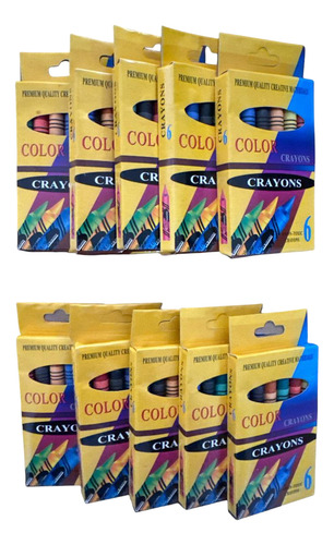 Pack 10 Libros Para Colorear Varios + 10 Cajitas Crayolas