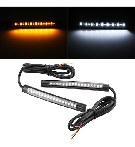 1 Par Motocicleta Carro Flexível 17 Smd Levou Cauda Luz Tira