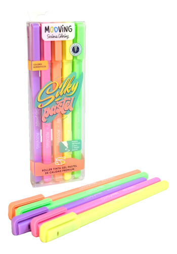 Boligrafo Mooving Coloring Roller Tinta Gel Pastel X5