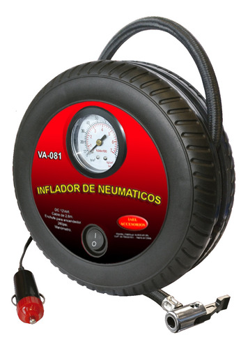 Compresor Portatil 12v Inflador Aire Rueda Auto Bici Pelota