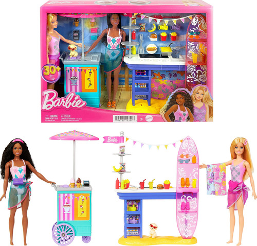 Barbie Juego De Muñecas Y Accesorios Paseo En Playa Con Barb