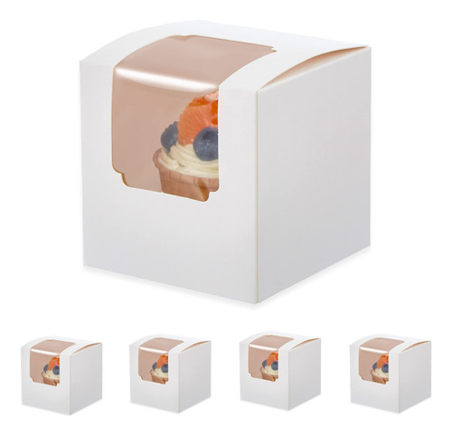 Zzrywuty Paquete De 60 Cajas Blancas Para Cupcakes, Pequeas 