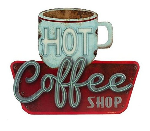 Carteles Decorativos Open Road Brands Hot Coffee Shop Letrer