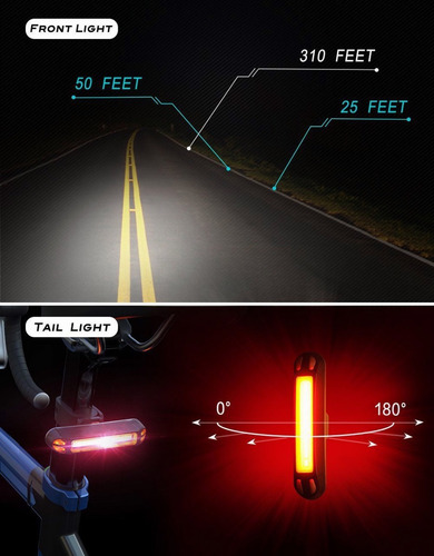 Luces Bicicleta Delantera Y Trasera, Linternaipx5 Impermeabl