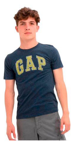 Polo Gap Original Para Niño Color Azul/mostaza Talla M