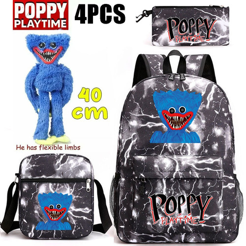 Mochila Huggy Wuggy Poppy Playtime Set De Tres Piezas+muñeca