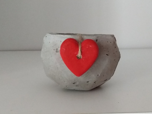 Macetita Geométrica Con Corazón Souvenirs Suculenta/cactus