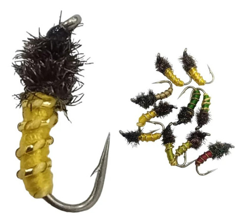 Isca Artificial Para Pesca Fly Gregorio Larva #16 C/10 Unid