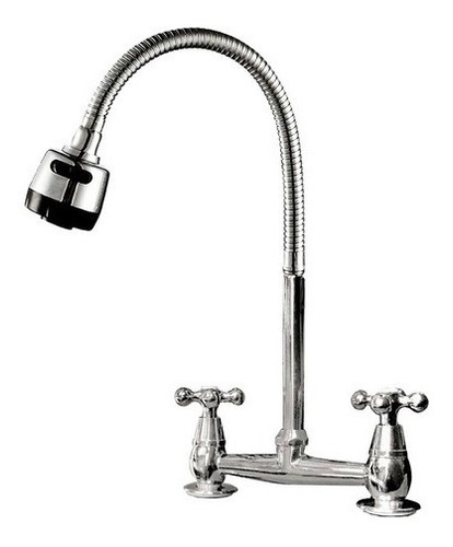 Imagen 1 de 4 de Canilla Mesada Griferia Cuello Flexible Lluvia Doblecomando