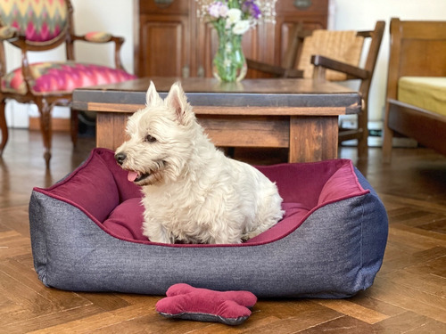 Imagen 2 de 5 de Cama Para Perro Lola Pets Toy Jean Y Corderoy Chica