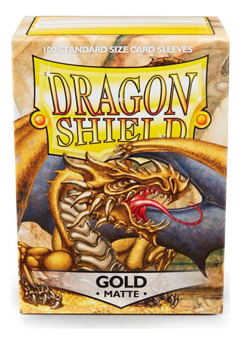 Fundas Mate Dragon Shield 100 Ct Para Cartas Tcg Dorado