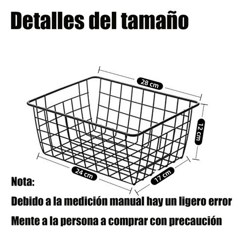 Canasto Organizador Cesta De Ducha Cocina Hierro M 28x17x12