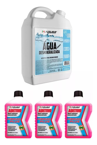 Kit 3 Aditivo Concentrado Orgânico  Híbrido Plus + Água 3 L