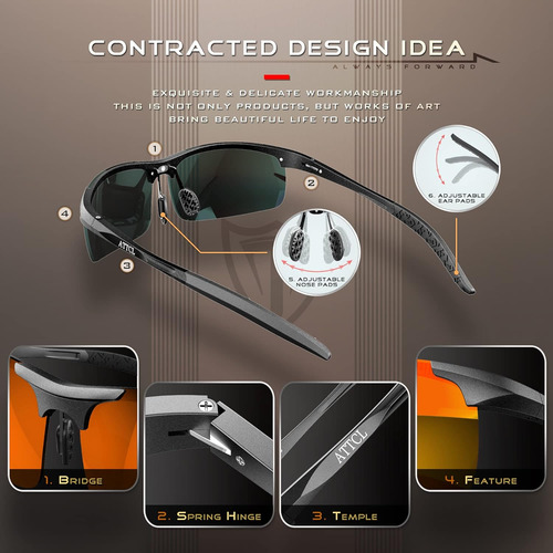 Gafas De Sol Polarizadas Hombre, Montura De Metal Almg ...