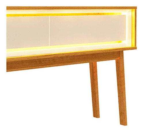 Aparador Sala Led Neon Pés Madeira 140cm Requinte Gelius Off
