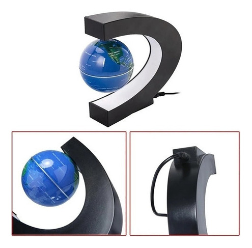 . Mapa Mundial De Levitação Magnética Globo Flutuante L