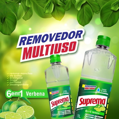 2 Unid. Removedor Multiuso Suprema 1 L Verbena Limpeza Geral