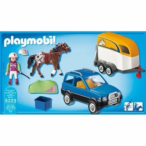 Playmobil 5223 - Camioneta Con Remolque Y Caballo