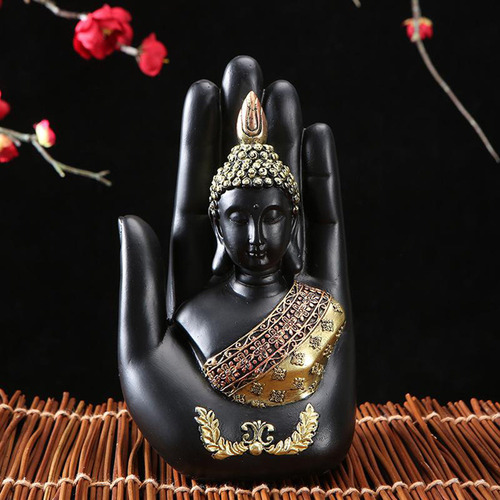 Qyq Buda Negro Sentado Estatua Tíbet Budista Escultura
