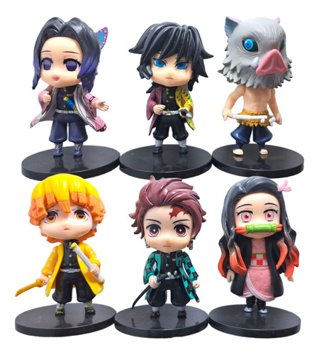 Colección De 6 Figuras Demon Slayer 9cm Kimetsu No Yaiba