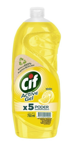 Cif Active Gel Detergente Lavavajilla Limón 750ml
