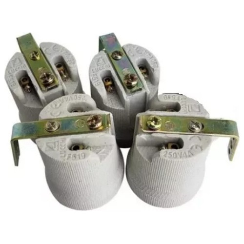 Bocal Soquete E27 Porcelana Com Fixação Lucchi C/ 25 Unid