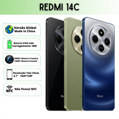 Xiaomi Redmi 14c Dual Sim 256 Gb Preto 4 Gb Ram Global Nfs