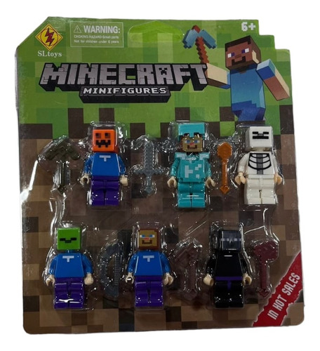 Set De 6 Minifiguritas Minecraft Con Accesorios