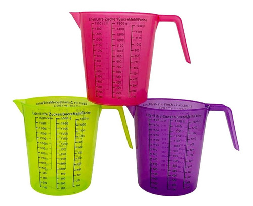 Imagen 4 de 6 de Jarra Medidora Reposteria Gastronomia Cocina 1.5 Lts
