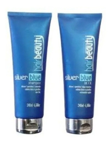 Shampoo E Máscara Silver Blue Matizadora Hair Beauty 240ml