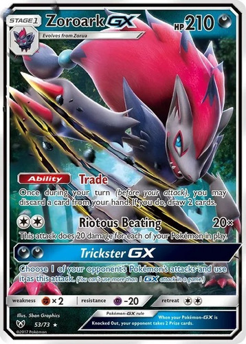Pokémon Tcg, Zoroark Gx 53/73 (+ 2 Cartas Holo)