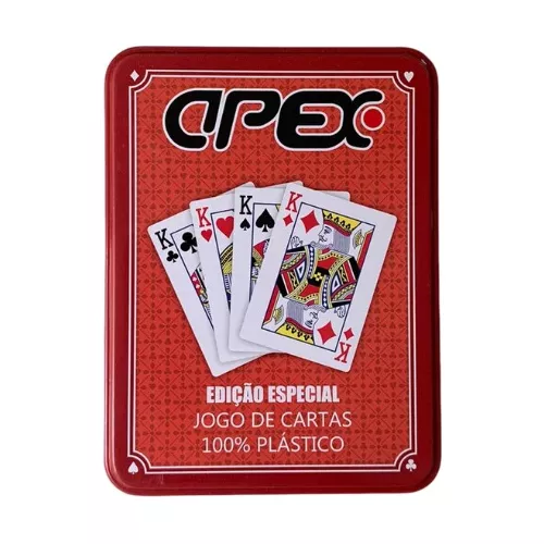 Jogo De Baralho Duplo 100% Plástico Estojo Cartas Laváveis Truco