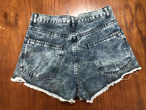 Short Complot De Jean Gris Tiro Alto -fashion Trash-