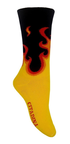 Imagen 2 de 9 de Medias Citadina Fuego Largas Moda Elásticas Pack X2