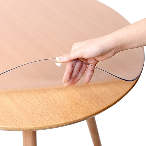 Nuevo Clear Round Table Cover Protector Mat Sofá Side Dining