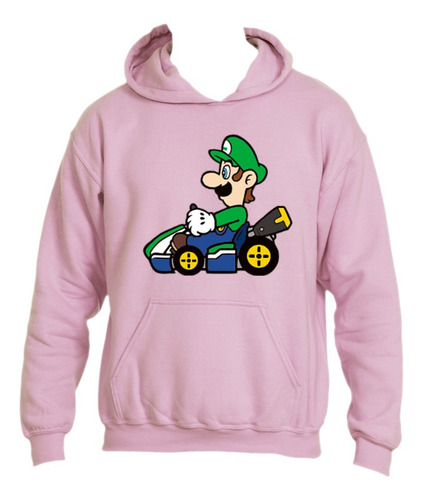 Poleron Luigi Kart Mario Bros Gamer Niño / Niña