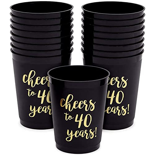 16pack 40 Birthday Party Cups For Cheers To 40 Years Ce...