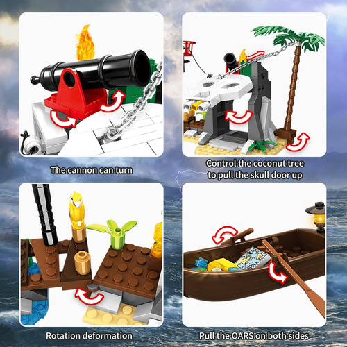 Wvinvw Treasure Island - Juego De Construcción De Piratas Co