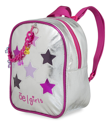 Bolsa Niñas Backpack Cloe Iritza Chico Color Plateado