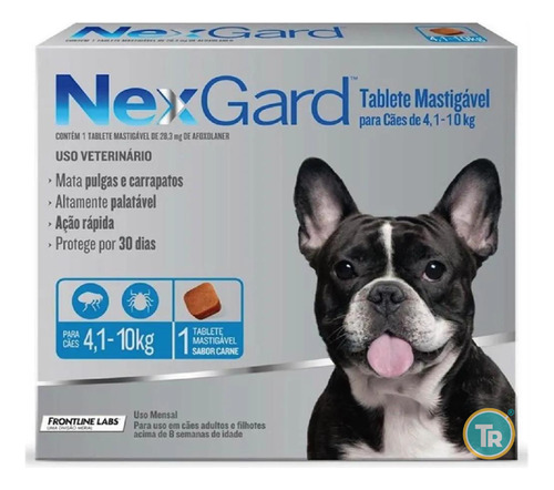 Antipulgas Y Garrapatas Nexgard Perros 4-10kg 3comp