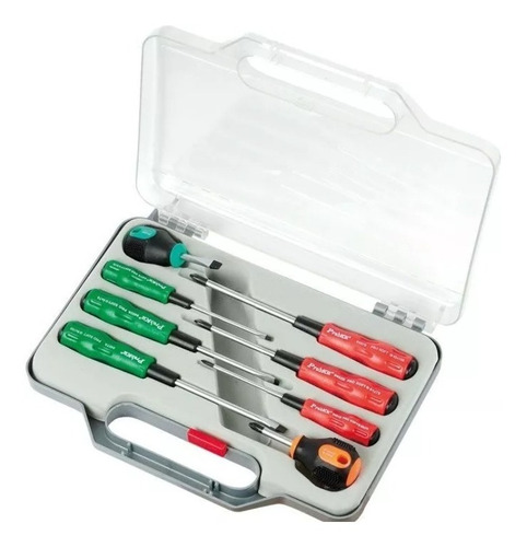 Set 8 Destornilladores Maletin Proskit Planos Y Philips 1pk-9401