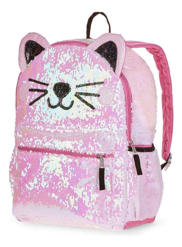 2 Way Sequin Kitty Cat Mochila Para Niñas Adolescentes ~ Pre