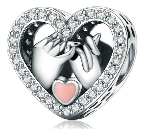 Annmors Love Heart Charm 925 Plata De Ley Para Mujer Girl Be