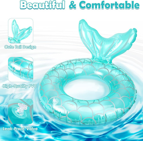 Heysplash Mermaid Pool Float, Pileta Con Forma De Cola D...