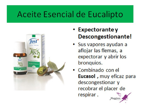 Aceite Just Eucalipto 10ml/ideal Congestión+muestras Gratis