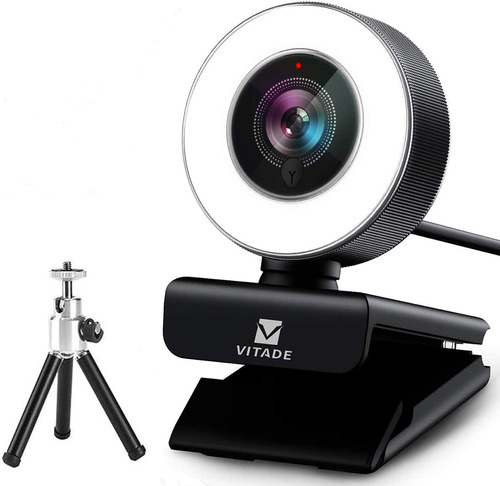 Streaming Webcam 1080p Con Anillo De Luz Ajustable Enf... 