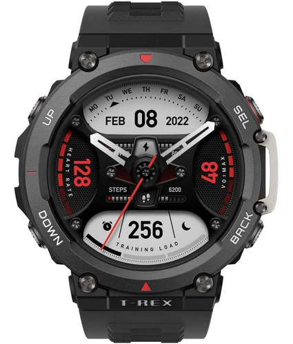 Smartwatch Amazfit T-Rex 2 1.39" caja de aleación de polímero ember black, malla ember black de silicona y bisel ember black