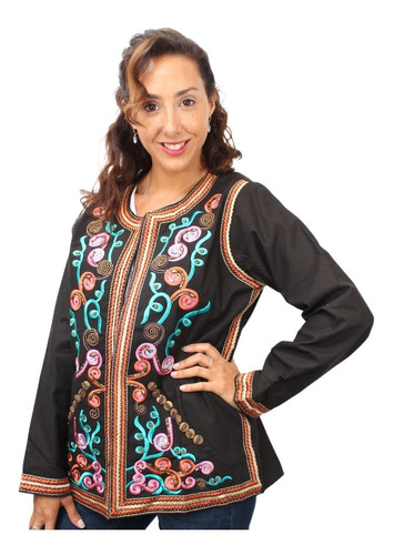 Chaqueta Saco Boutique Hindu Bordado Largo T. Rapsodia L 2xl